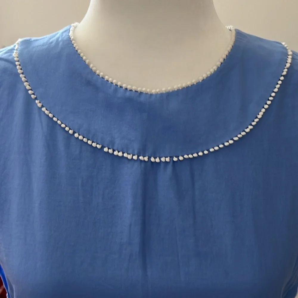 NWOT Tory Burch Blue and White Lace Top - Size 6 - Picture 3 of 12